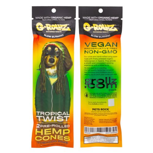 G-Rollz Reggae Dog 2x 'Tropical Twist' Pre-Rolled Hemp Cones
