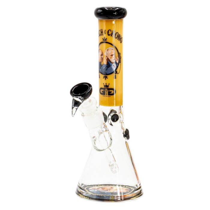 G-Rollz Cheech & Chong Smoking Brothers Yellow Beaker Chillum Slit Bong