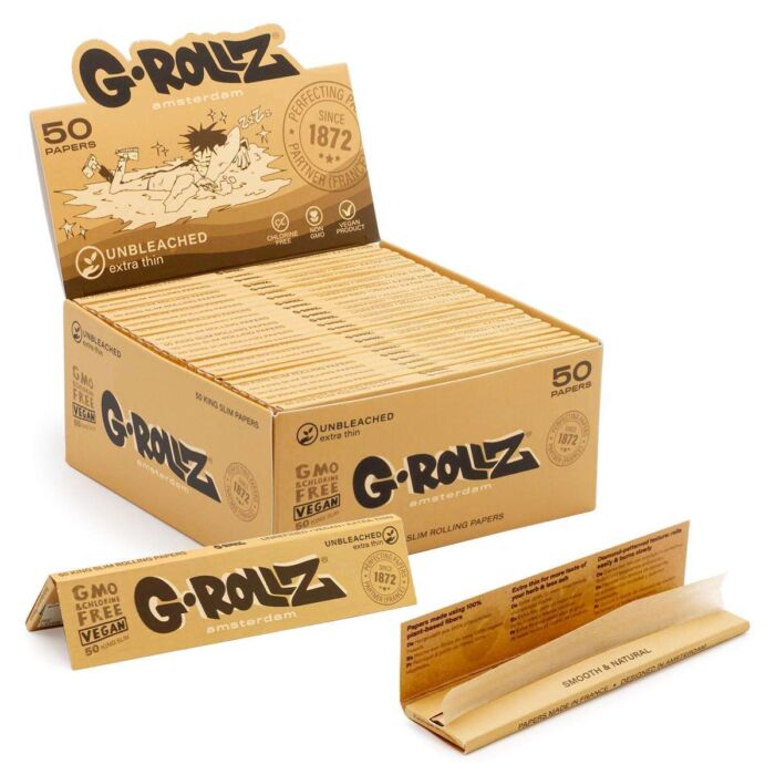 G-Rollz | Unbleached Extra Thin - 50 KS Slim Papers - Image 2